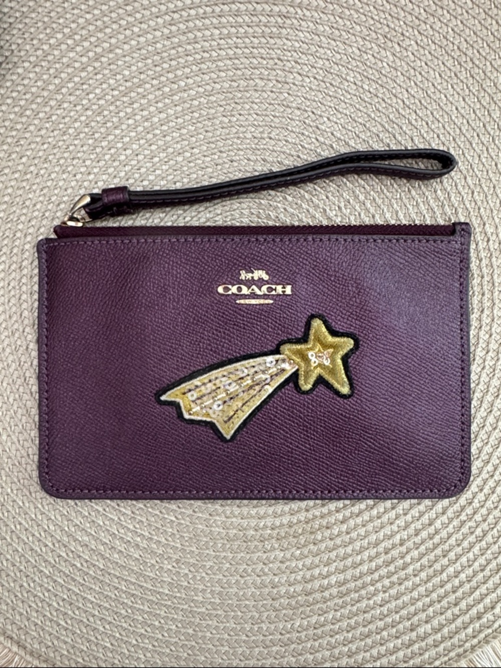 COACH Wristlet Choice Signature Monogram w/ Cherry Charm OR Purple w/ Star - Picture 7 of 8